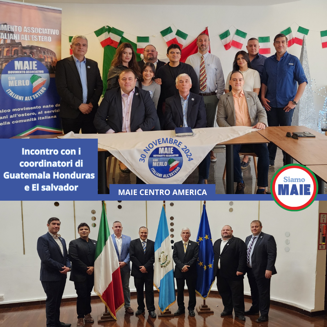 Dennis Casco with Giovanni Musella and Vincenzo Odoguardi during MAIE meeting in Guatemala